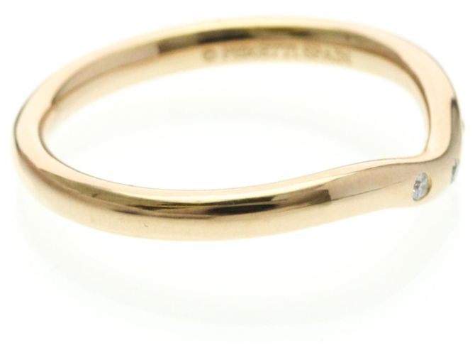 Tiffany & Co Anello Curvo Tiffany con 3 Diamanti in Oro Rosa D'oro - vista 4