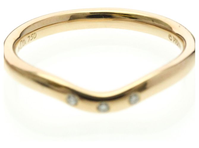 Tiffany & Co Anello Curvo Tiffany con 3 Diamanti in Oro Rosa D'oro - vista 5