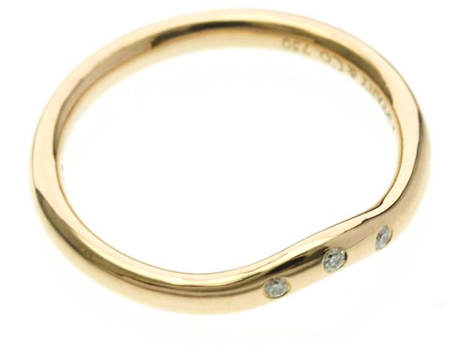 Tiffany & Co Anello Curvo Tiffany con 3 Diamanti in Oro Rosa D'oro - vista 9