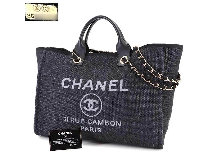 Timeless Chanel Deauville GM Borsa 2 in 1 con Catena Nero Grigio antracite - vista 2