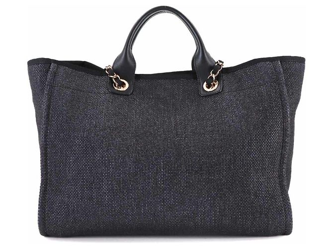Timeless Chanel Deauville GM Borsa 2 in 1 con Catena Nero Grigio antracite - vista 3