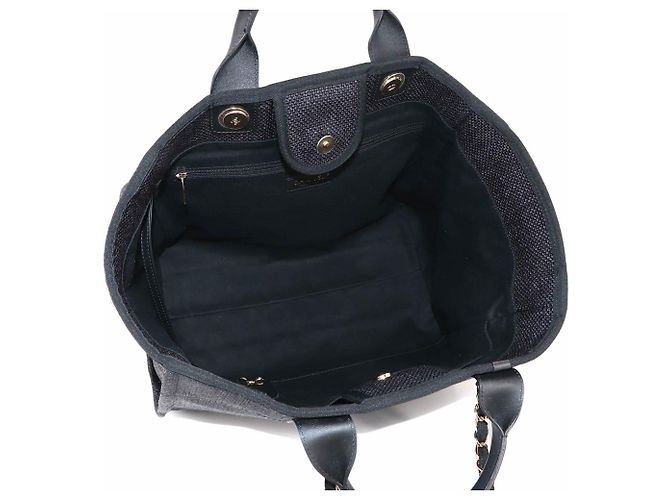 Timeless Chanel Deauville GM Borsa 2 in 1 con Catena Nero Grigio antracite - vista 7