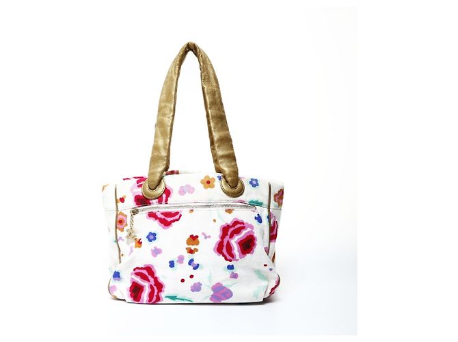 Chanel Canvas Blumen Einkaufstasche Mehrfarben - Ansicht 2