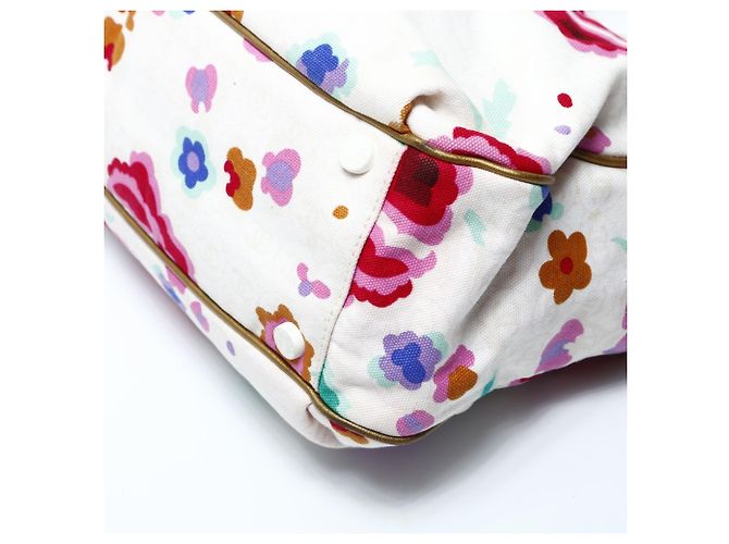 Chanel Canvas Blumen Einkaufstasche Mehrfarben - Ansicht 7