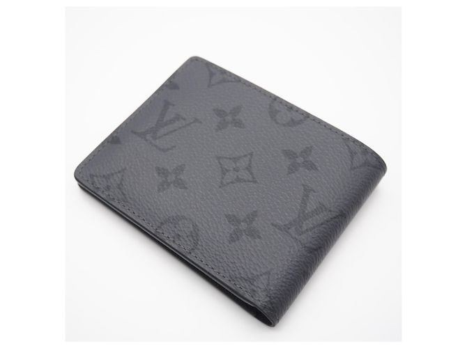 Portafoglio Slender Bifold Eclipse di Louis Vuitton Marrone Nero - vista 3