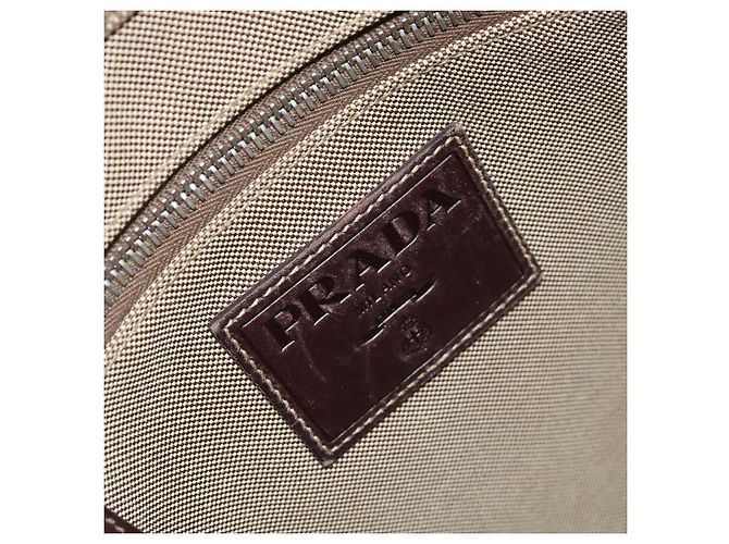 PRADA Schultertasche aus Canvas Beige Silber Authentisch 172784 - Ansicht 15