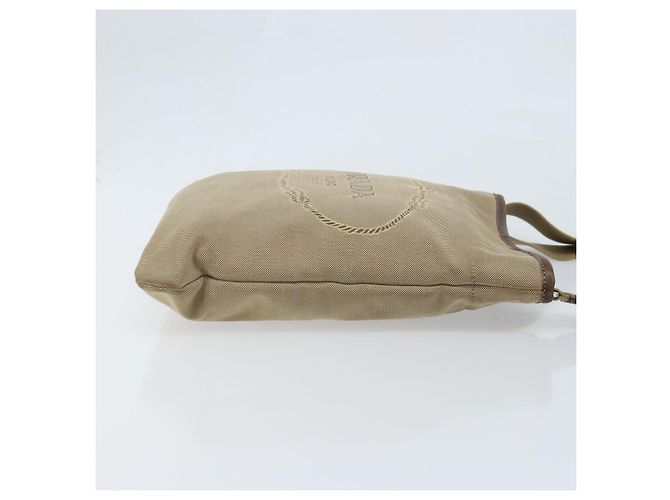 PRADA Schultertasche aus Canvas Beige Silber Authentisch 172784 - Ansicht 4