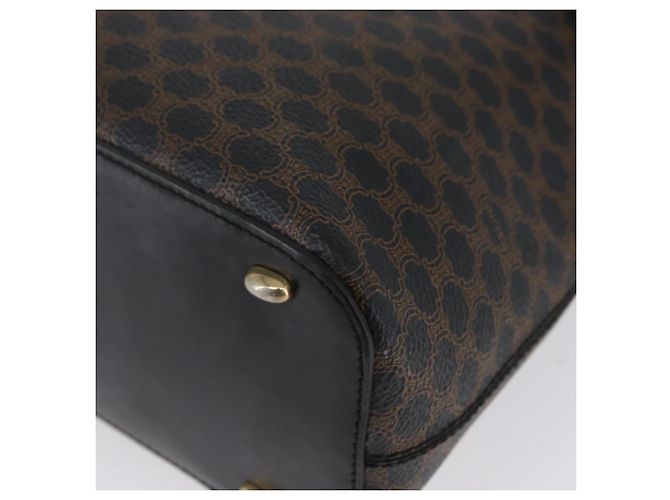 Céline Borsa a Spalla in Tela Macadam CELINE in Pelle PVC Nera e Dorata Auth 171442V Nero D'oro - vista 11