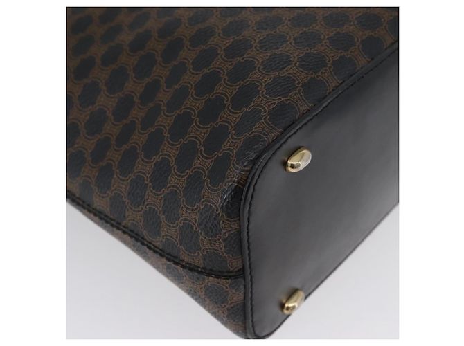 Céline Borsa a Spalla in Tela Macadam CELINE in Pelle PVC Nera e Dorata Auth 171442V Nero D'oro - vista 12