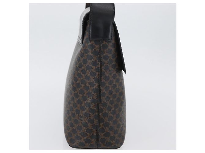 Céline Borsa a Spalla in Tela Macadam CELINE in Pelle PVC Nera e Dorata Auth 171442V Nero D'oro - vista 5