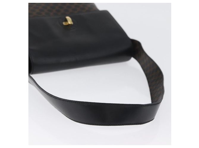 Céline Borsa a Spalla in Tela Macadam CELINE in Pelle PVC Nera e Dorata Auth 171442V Nero D'oro - vista 7