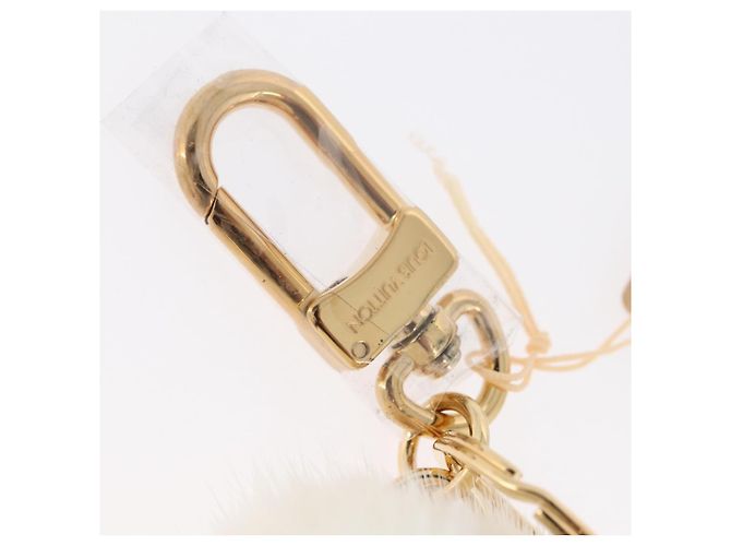 LOUIS VUITTON Llavero Snow Vivienne Blanco M00554 LV Auth BA11149M Dorado - vista 4