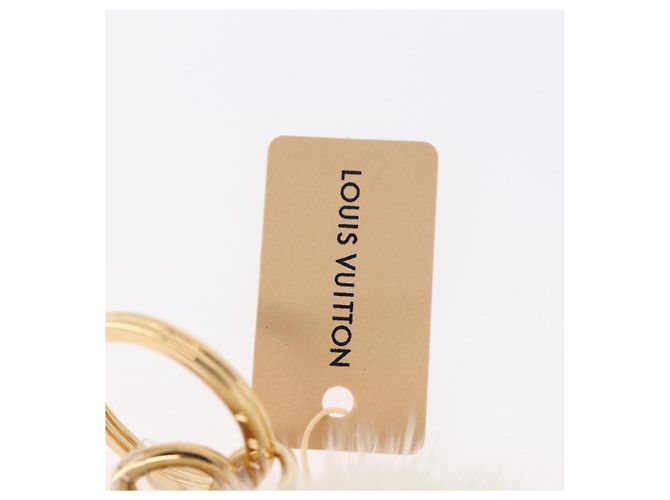 LOUIS VUITTON Llavero Snow Vivienne Blanco M00554 LV Auth BA11149M Dorado - vista 6