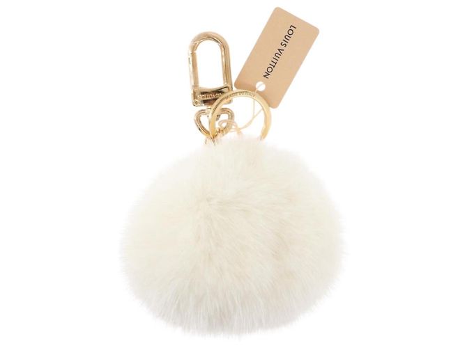 LOUIS VUITTON Llavero Snow Vivienne Blanco M00554 LV Auth BA11149M Dorado - vista 7