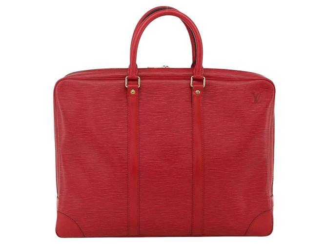 LOUIS VUITTON Epi Porta Documenti da Viaggio Borsa Business Rossa M54477 LV Auth LNZ498 Rosso - vista 2