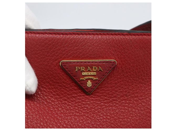 Prada Borsa Tote in Pelle Rossa Oro Auth mr2039 Rosso D'oro - vista 14