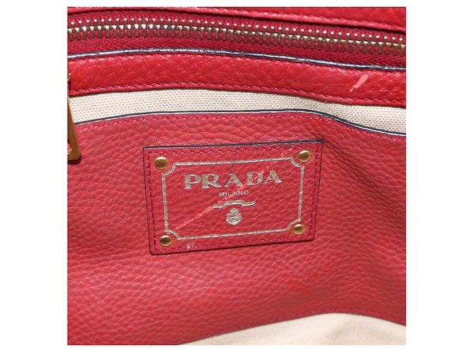 Prada Borsa Tote in Pelle Rossa Oro Auth mr2039 Rosso D'oro - vista 15