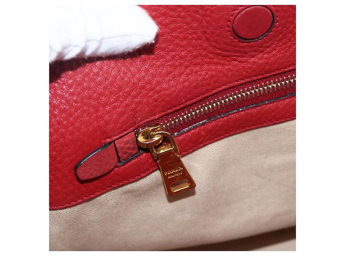 Prada Borsa Tote in Pelle Rossa Oro Auth mr2039 Rosso D'oro - vista 22