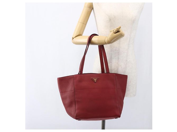 Prada Borsa Tote in Pelle Rossa Oro Auth mr2039 Rosso D'oro - vista 26