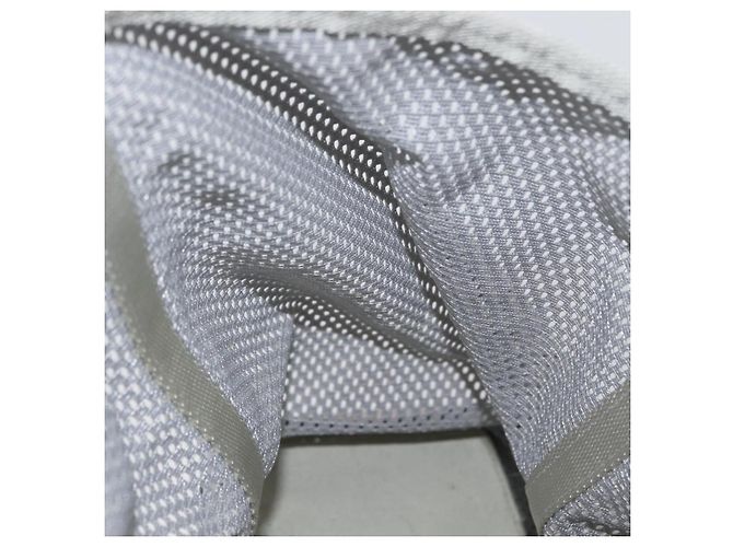PRADA Mesh Sporttasche aus Nylon mit lackiertem Leder Grau Silber Auth 173584 Braun - Ansicht 15