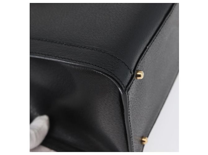 Borsa Tote in Pelle Nera e Oro GUCCI Bamboo 002 0260 Auth LNZ335 Nero D'oro - vista 13