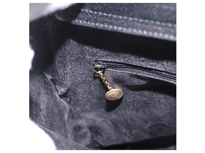 Borsa Tote in Pelle Nera e Oro GUCCI Bamboo 002 0260 Auth LNZ335 Nero D'oro - vista 24