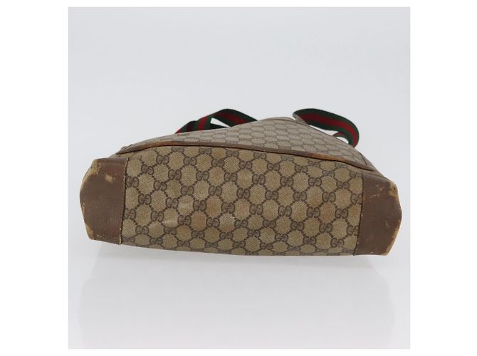 Borsa Sherry Line GG Supreme Web di GUCCI in PVC beige e oro 002 904 0223 Auth 172936 D'oro - vista 10