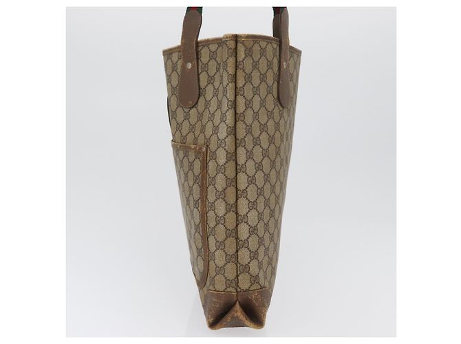 Borsa Sherry Line GG Supreme Web di GUCCI in PVC beige e oro 002 904 0223 Auth 172936 D'oro - vista 4