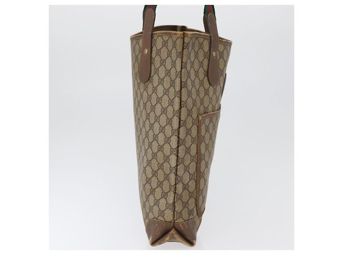 Borsa Sherry Line GG Supreme Web di GUCCI in PVC beige e oro 002 904 0223 Auth 172936 D'oro - vista 6