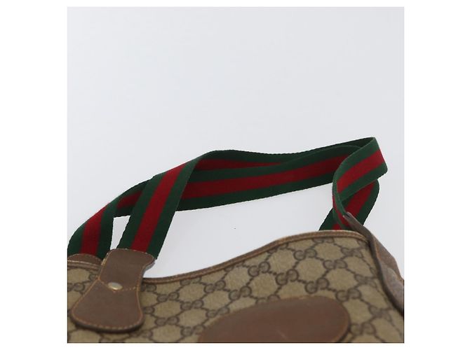 Borsa Sherry Line GG Supreme Web di GUCCI in PVC beige e oro 002 904 0223 Auth 172936 D'oro - vista 9