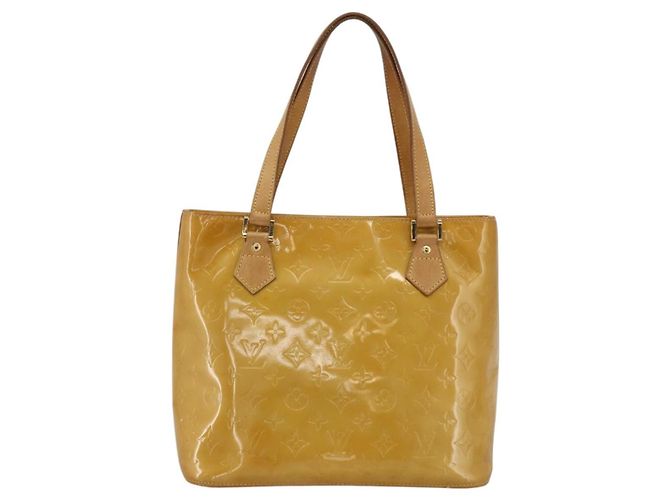 LOUIS VUITTON Borsa a Mano Houston Monogram Vernis Beige M91004 LV Auth LNZ383 - vista 13