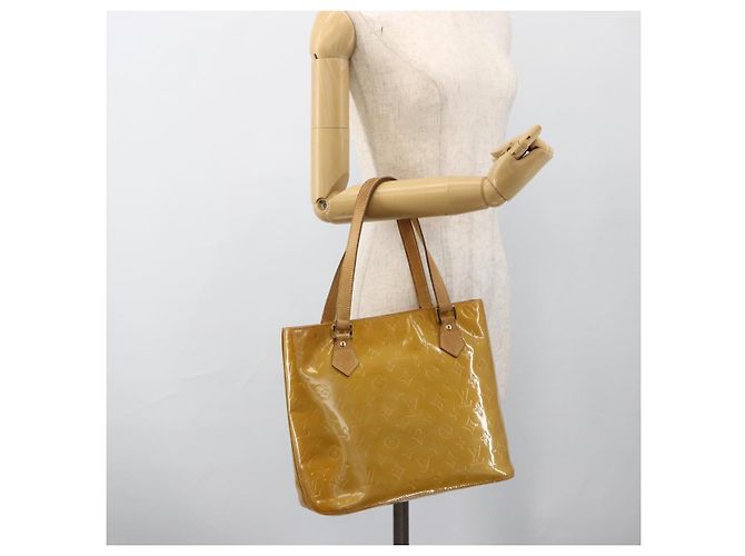 LOUIS VUITTON Borsa a Mano Houston Monogram Vernis Beige M91004 LV Auth LNZ383 - vista 23