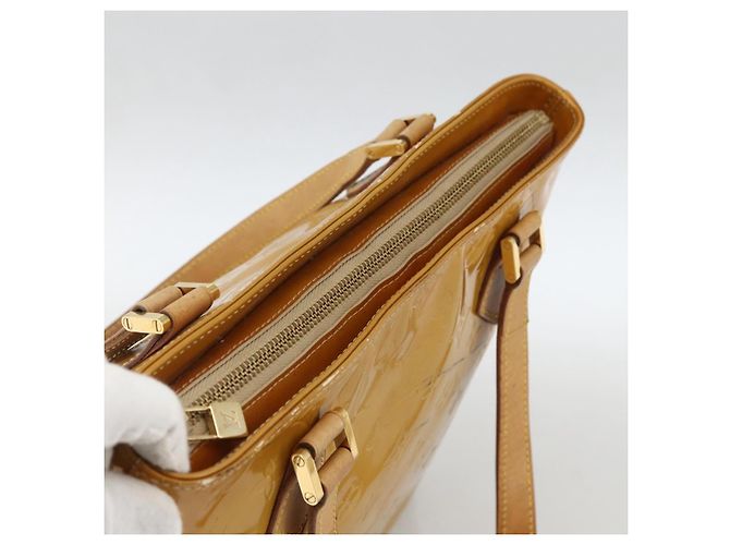 LOUIS VUITTON Borsa a Mano Houston Monogram Vernis Beige M91004 LV Auth LNZ383 - vista 6