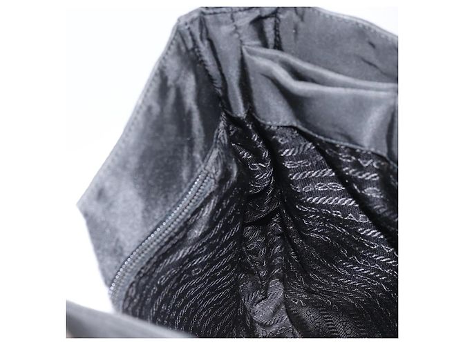 Borsa a Spalla PRADA in Nylon Nero Argento Autentica gh1829 - vista 17