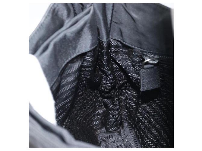 Borsa a Spalla PRADA in Nylon Nero Argento Autentica gh1829 - vista 18