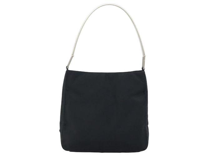 Borsa a Spalla PRADA in Nylon Nero Argento Autentica gh1829 - vista 2
