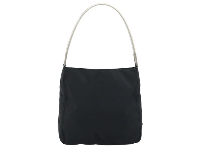 Borsa a Spalla PRADA in Nylon Nero Argento Autentica gh1829 - vista 3