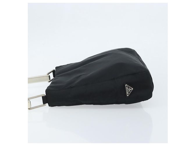 Borsa a Spalla PRADA in Nylon Nero Argento Autentica gh1829 - vista 5