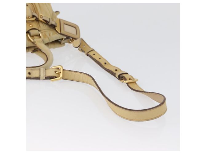 PRADA Borsa a mano in pelle 2 in 1 avorio oro Auth 173213 D'oro Crudo - vista 10