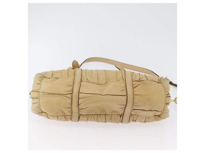 PRADA Borsa a mano in pelle 2 in 1 avorio oro Auth 173213 D'oro Crudo - vista 12