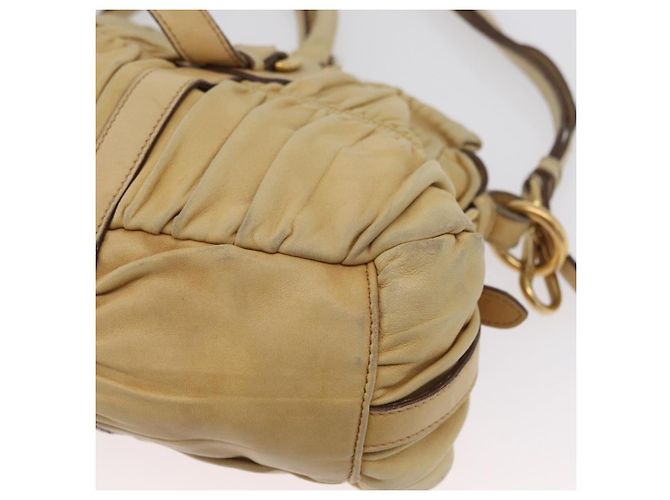 PRADA Borsa a mano in pelle 2 in 1 avorio oro Auth 173213 D'oro Crudo - vista 14