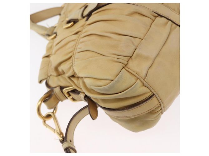 PRADA Borsa a mano in pelle 2 in 1 avorio oro Auth 173213 D'oro Crudo - vista 15