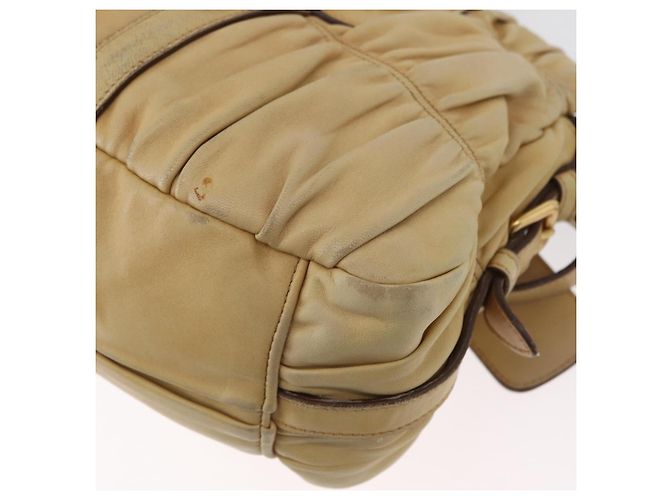 PRADA Borsa a mano in pelle 2 in 1 avorio oro Auth 173213 D'oro Crudo - vista 16