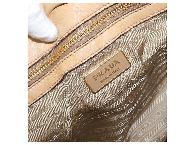 PRADA Borsa a mano in pelle 2 in 1 avorio oro Auth 173213 D'oro Crudo - vista 20