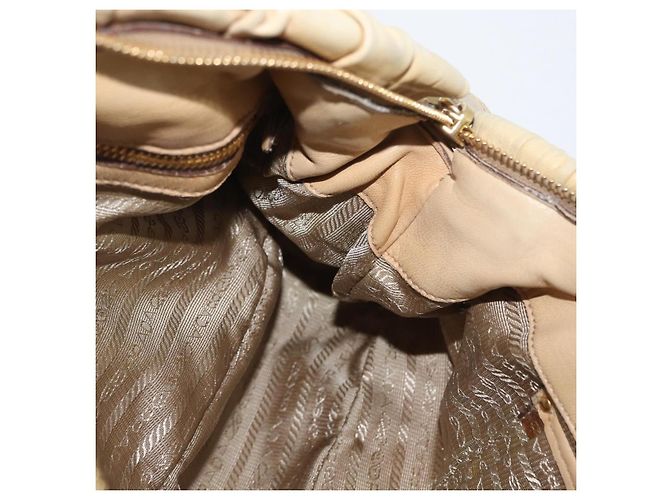 PRADA Borsa a mano in pelle 2 in 1 avorio oro Auth 173213 D'oro Crudo - vista 22