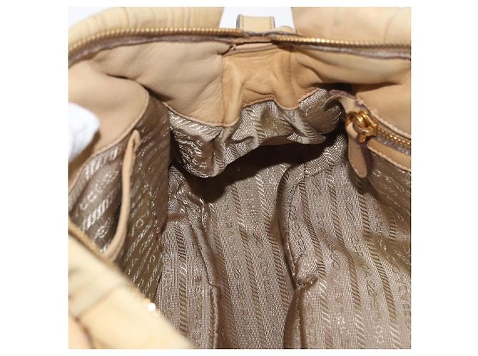 PRADA Borsa a mano in pelle 2 in 1 avorio oro Auth 173213 D'oro Crudo - vista 23