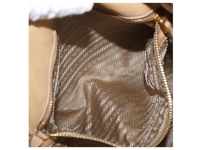 PRADA Borsa a mano in pelle 2 in 1 avorio oro Auth 173213 D'oro Crudo - vista 25