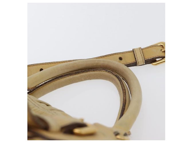 PRADA Borsa a mano in pelle 2 in 1 avorio oro Auth 173213 D'oro Crudo - vista 9