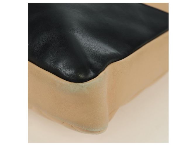 CHANEL Borsa a Spalla Cambon Line Matelassé in Pelle di Agnello Beige Nero CC Auth am10849V - vista 13
