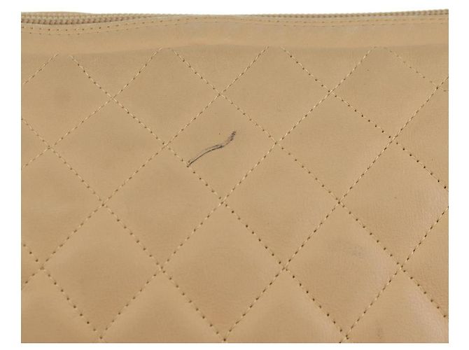 CHANEL Borsa a Spalla Cambon Line Matelassé in Pelle di Agnello Beige Nero CC Auth am10849V - vista 3